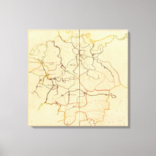 Rivieren en Valleys van Duitsland Canvas Afdruk (Voorkant)