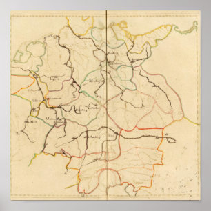 Rivieren en Valleys van Duitsland Poster