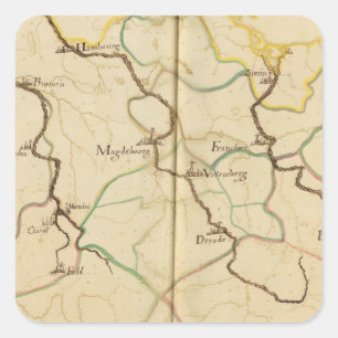 Rivieren en Valleys van Duitsland Vierkante Sticker