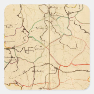 Rivieren en Valleys van Duitsland Vierkante Sticker