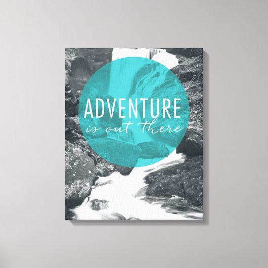 Rivieren | Het avontuur is buiten citaat Canvas Afdruk (Voorkant)