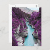 Rivieren, paarse bloemen en rotsen briefkaart (Voorkant / Achterkant)