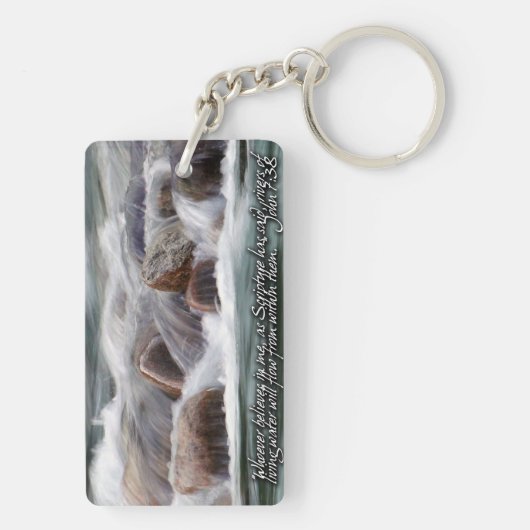 Rivieren van het Inspirerend van het levende water Sleutelhanger (achterkant)