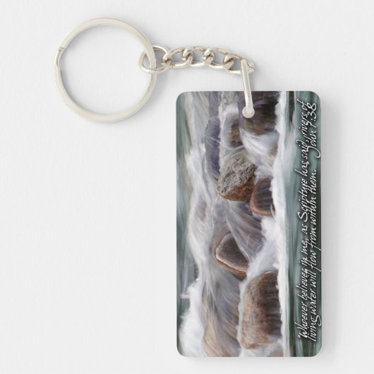 Rivieren van het Inspirerend van het levende water Sleutelhanger (Voorkant)