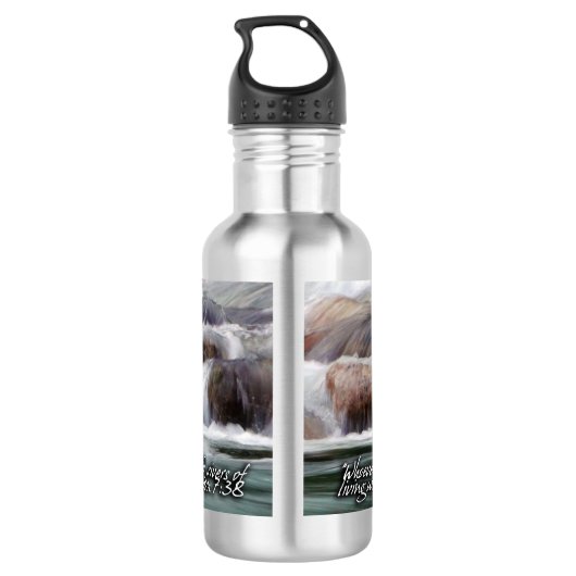 Rivieren van het Inspirerend van het levende water Waterfles (Achterkant)
