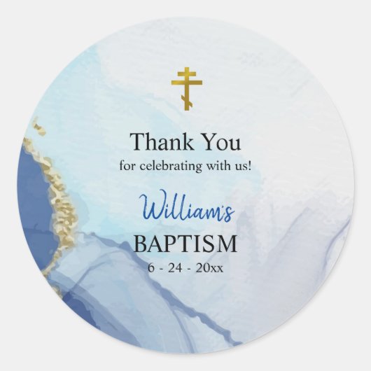 Rivieren van het Levende Water Orthodox Christelij Ronde Sticker (Voorkant)