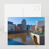 Rivierfront van Kilbourn Street in Milwaukee Briefkaart (Voorkant / Achterkant)