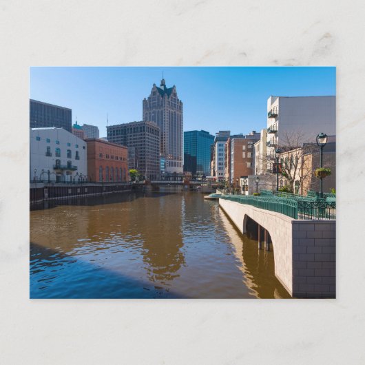 Rivierfront van Kilbourn Street in Milwaukee Briefkaart (Voorkant)