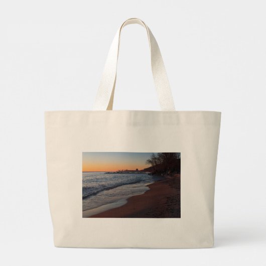 Rivierfront van Kilbourn Street in Milwaukee Grote Tote Bag (Achterkant)