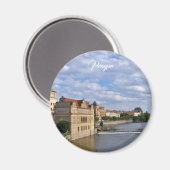 Rivierkant van Praag, Tsjechische Republiek, reize Magneet (Voorkant / Achterkant)