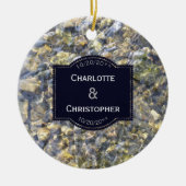 rivierkeien en gepersonaliseerde waterweduwen keramisch ornament (Voorkant)