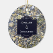 rivierkeien en gepersonaliseerde waterweduwen keramisch ornament (Links)