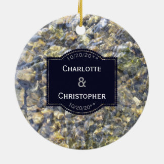 rivierkeien en gepersonaliseerde waterweduwen keramisch ornament