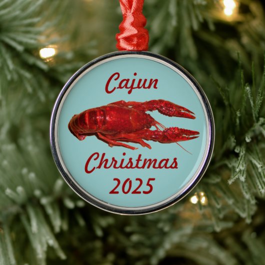 Rivierkreeft Cajun Kerstornament Metalen Ornament (Boom)