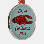 Rivierkreeft Cajun Kerstornament Metalen Ornament (Rechts)