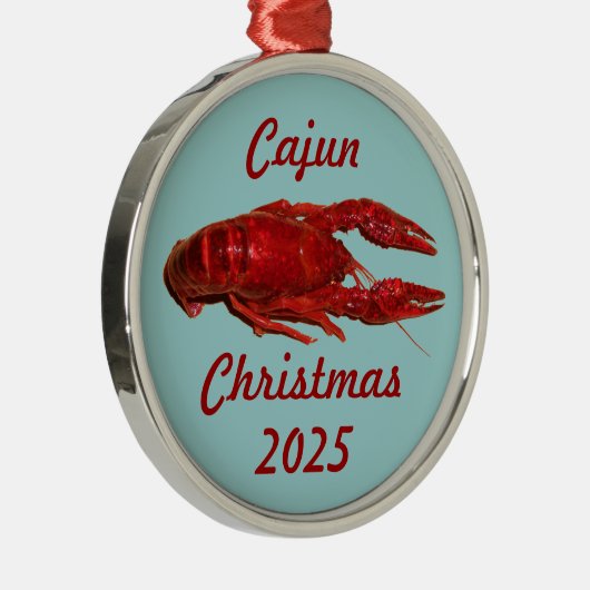 Rivierkreeft Cajun Kerstornament Metalen Ornament (Rechts)