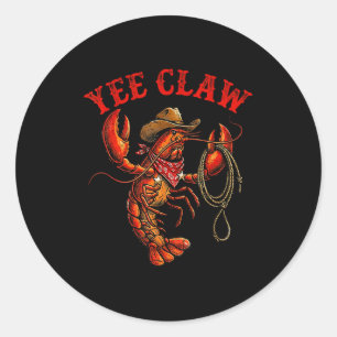 Rivierkreeft cowboy joe klauw rivierkreeft kreeft  ronde sticker