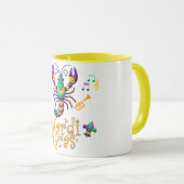 Rivierkreeft Fleur de lis Mardi Gras Mok (Voorkant rechts)