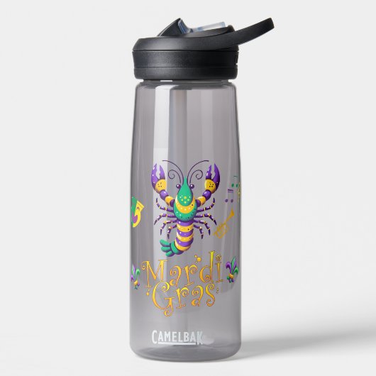 Rivierkreeft Fleur de lis Mardi Gras Waterfles (Links)