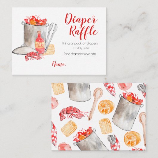 Rivierkreeft kook babyshower luier verloting kaart (Voorkant / Achterkant)