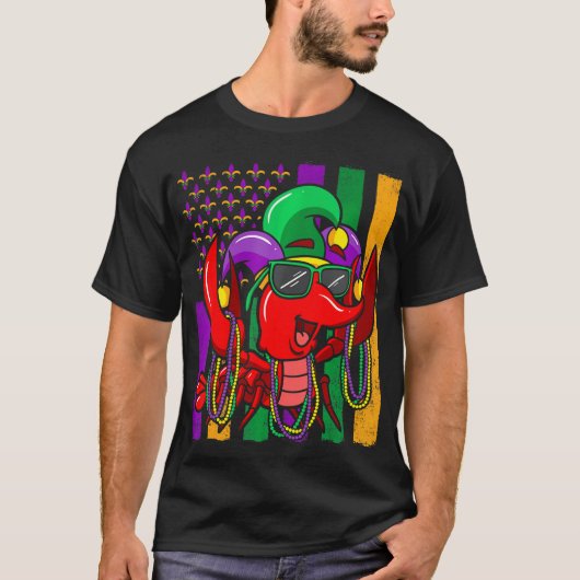 Rivierkreeft Mardi Gras Carnaval Viering T-shirt (Voorkant)