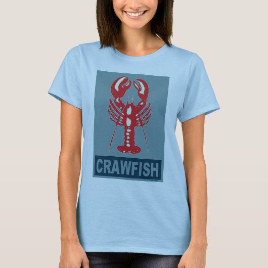 Rivierkreeft rood en blauw t-shirt (Voorkant)