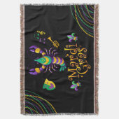 Rivierkreeft/trompet/masker/fleur de lis Mardi Gra Deken (Voorkant Verticaal)