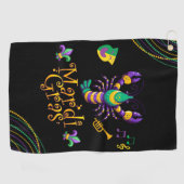 Rivierkreeft/trompet/masker/fleur de lis Mardi Gra Golfhanddoek (Horizontaal)