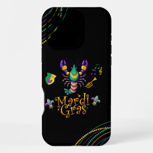 Rivierkreeft/trompet/masker/fleur de lis Mardi Gra iPhone 16 Pro Max Hoesje
