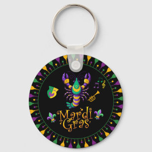 Rivierkreeft/trompet/masker/fleur de lis Mardi Gra Sleutelhanger