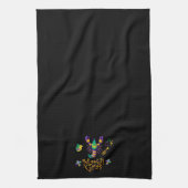 Rivierkreeft/trompet/masker/fleur de lis Mardi Gra Theedoek (Verticaal)