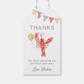 Rivierkreeft verjaardagsfeestje favor tags cadeaulabel (Voorkant)