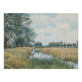 Rivierlandschap bij St. Ives, Huntingdonshire Perfect Poster