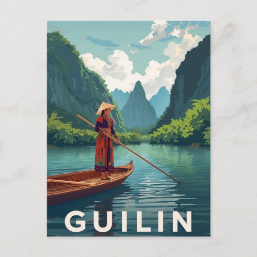 Rivierlandschap Guilin China Briefkaart (Voorkant)