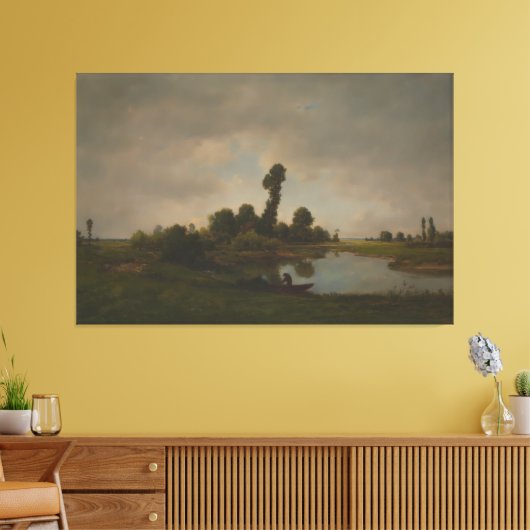  rivierlandschap | Rustic Countryside kunst Canvas Afdruk (Insitu (Woonkamer))