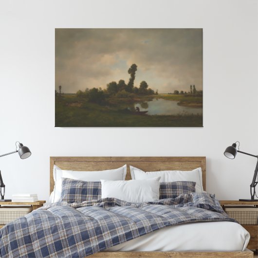  rivierlandschap | Rustic Countryside kunst Canvas Afdruk (Insitu (Slaapkamer))