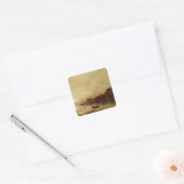 rivierlandschap vierkante sticker (Envelop)