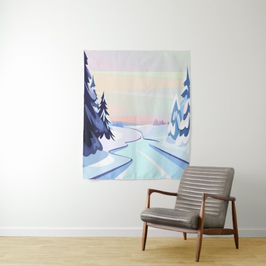 rivierlandschap wandkleed (In situ)