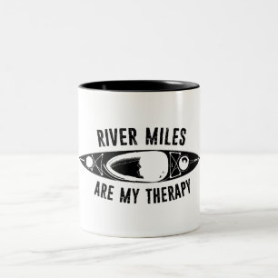 Riviermijlen zijn mijn therapie Kajakken Tweekleurige Koffiemok
