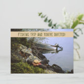  rivieroever-Vissende reisuitnodiging Kaart (Staand voorkant)