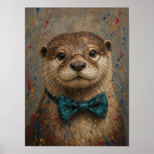 Rivierotter wandkunst — Portret van een elegante o Poster
