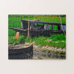 Rivierschepen in Bangladesh. Legpuzzel