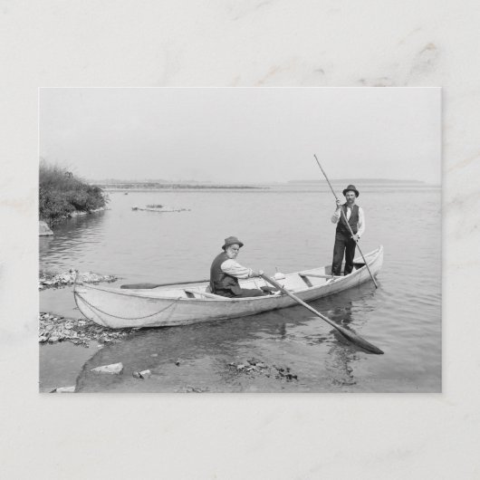 Rivierschippers van de St. Lawrence, 1890 Briefkaart (Voorkant)