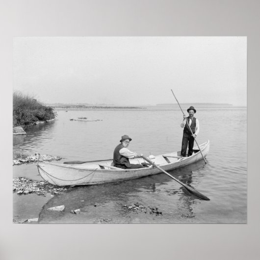 Rivierschippers van de St. Lawrence rivier, 1890. Poster (Voorkant)