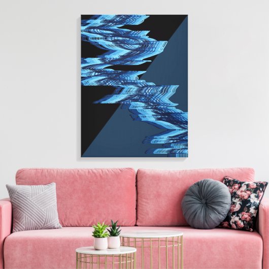 Rivierstroompatroon Canvas Afdruk (Insitu (Woonkamer))
