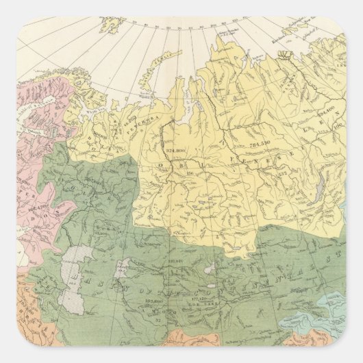 riviersystemen in Azië en Europa Vierkante Sticker (Voorkant)