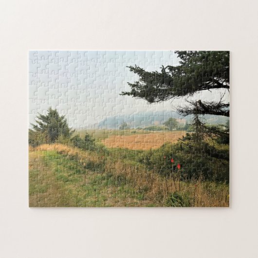 Riviervloed aan de Kaap Blanco, oregon kust Legpuzzel (Horizontaal)