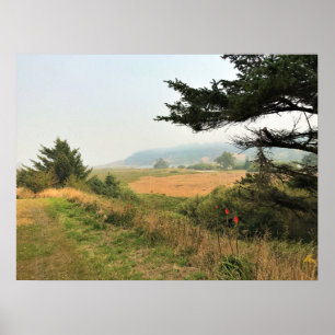 Riviervloed aan de Kaap Blanco, oregon kust Poster