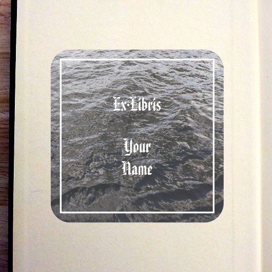 Rivierwater Exlibris Vierkante Sticker