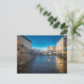 Rivierzicht met brug Stedelijk landschap Briefkaart (Staand voorkant)